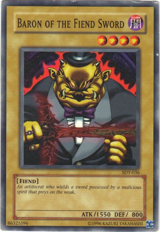 Carta YUGIOH-Baron of the Fiend Sword-SDY-036-EN-Poor-Common