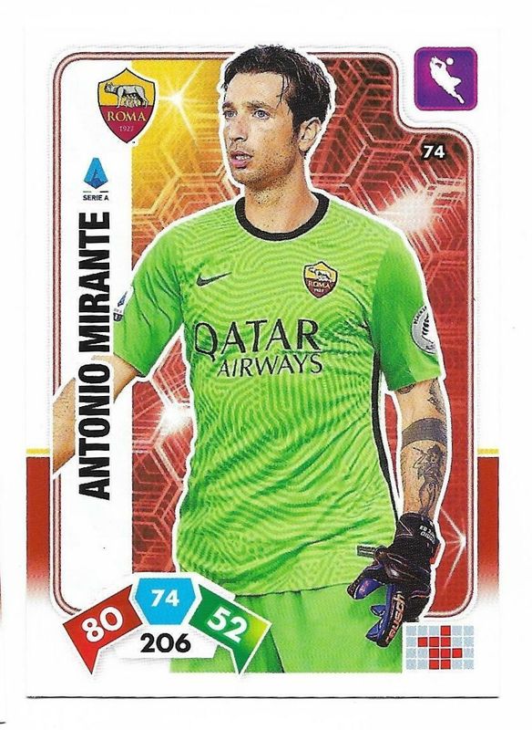 Trading card Adrenalyne 2020-21 - N°74 Antonio Mirante  Roma