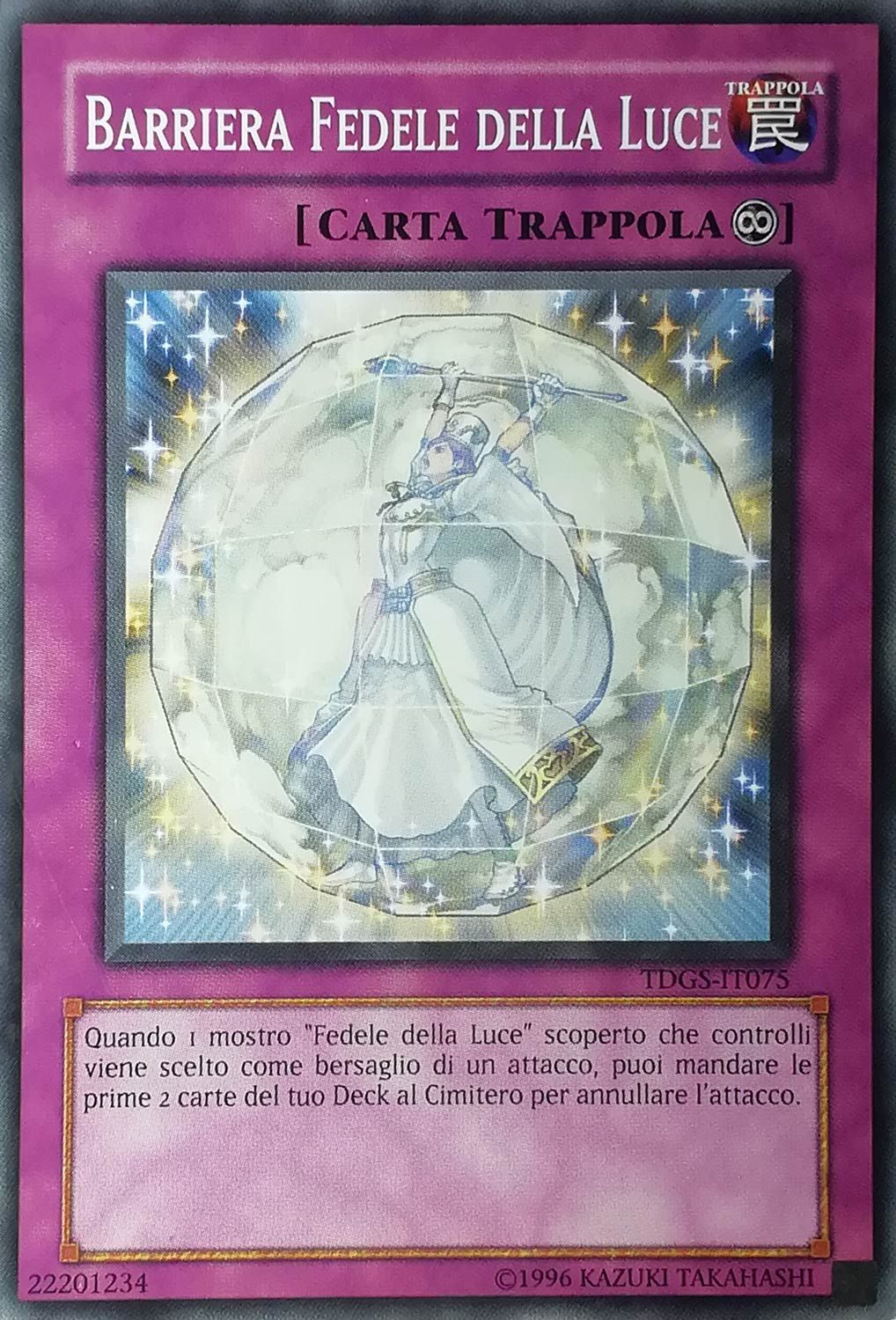 Carta YUGIOH-Barriera Fedele della Luce-TDGS-IT075-ITA-Good-Common 1.Ed