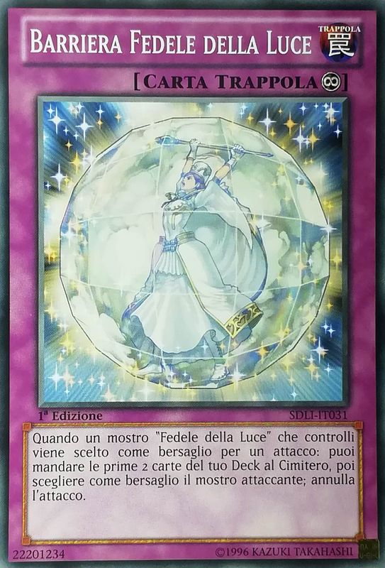 Carta YUGIOH-Barriera Fedele della Luce-SDLI-IT031-ITA-Good-Common 1.Ed
