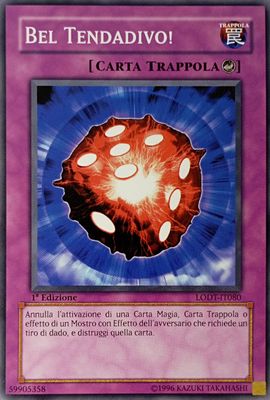 Carta YUGIOH-Bel Tendadivo!-LODT-IT080-ITA-EX-Common 1.Ed Carta YUGIOH-Bel Tendadivo!-LODT-IT080-ITA-EX-Common 1.Ed