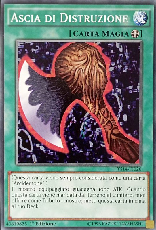 Carta YUGIOH-Ascia di Distruzione-YS14-IT026-ITA-EX-Common 1.Ed