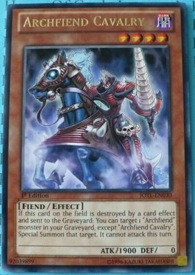 Carta YUGIOH-Archfiend Cavalry-JOTL-EN030-EN-EX-Rare 1.Ed