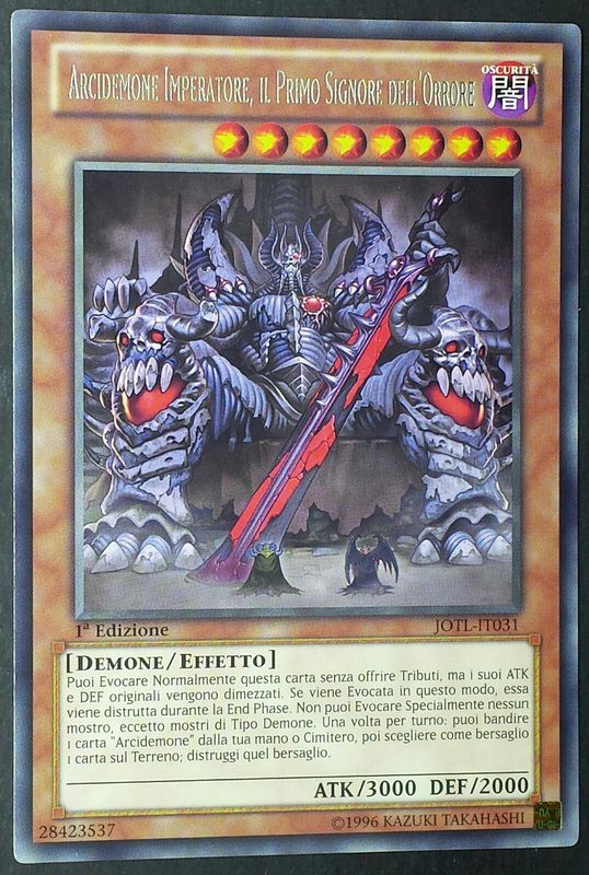 Carta YUGIOH-Arcidemone Imperatore, il Primo Signore dell'Orrore-JOTL-IT031-ITA-NM-Rare 1.Ed