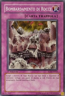 Carta YUGIOH-Bombardamento di Rocce-TLM-IT055-ITA-LP-Common 1.Ed