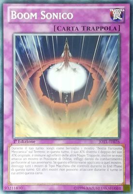 Carta YUGIOH-Boom Sonico-JOTL-IT076-ITA-EX-Common