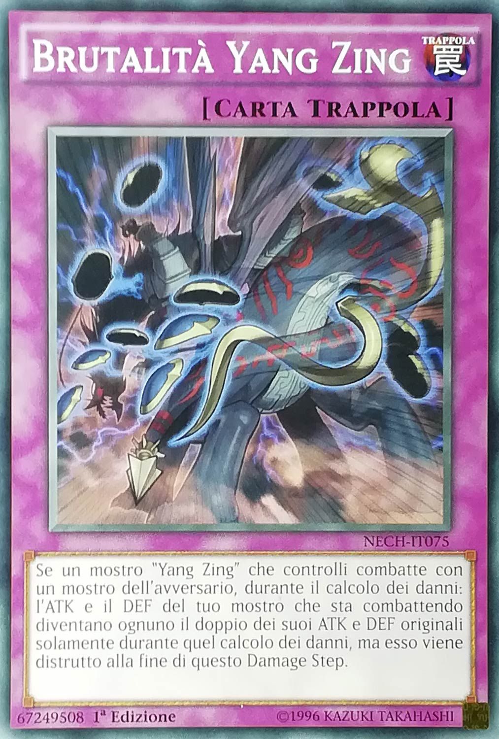 Carta YUGIOH-Brutalità Yang Zing-NECH-IT075-ITA-EX-Common 1.Ed