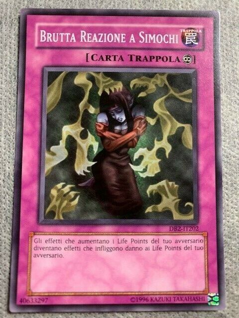 Carta YUGIOH-Brutta Reazione a Simochi-DB2-IT0202-ITA-Played-Common