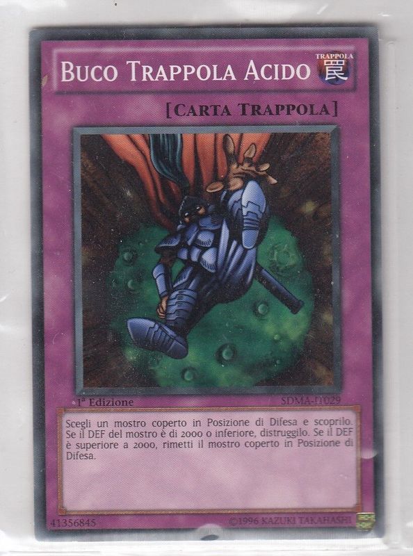 Carta YUGIOH-Buco Trappola Acido-SDMA-IT029-ITA-EX-Common 1.Ed