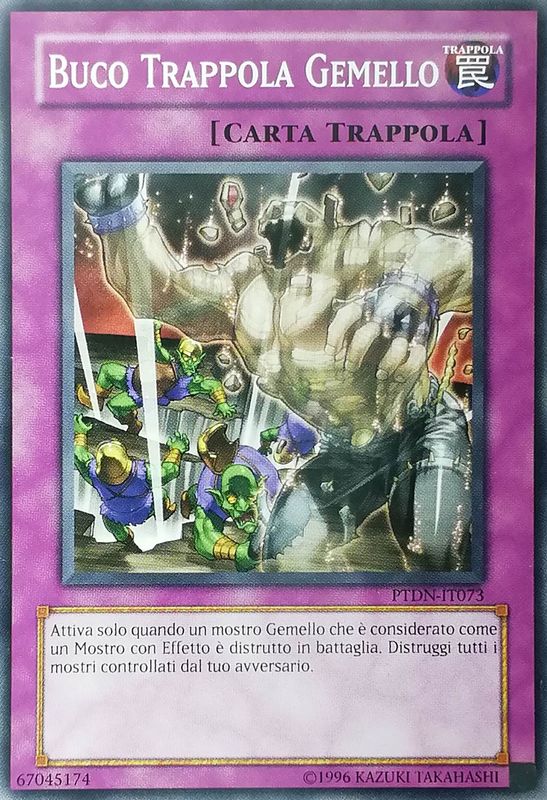 Carta YUGIOH-Buco Trappola Gemello-PTDN-IT073-ITA-EX- 1.Ed