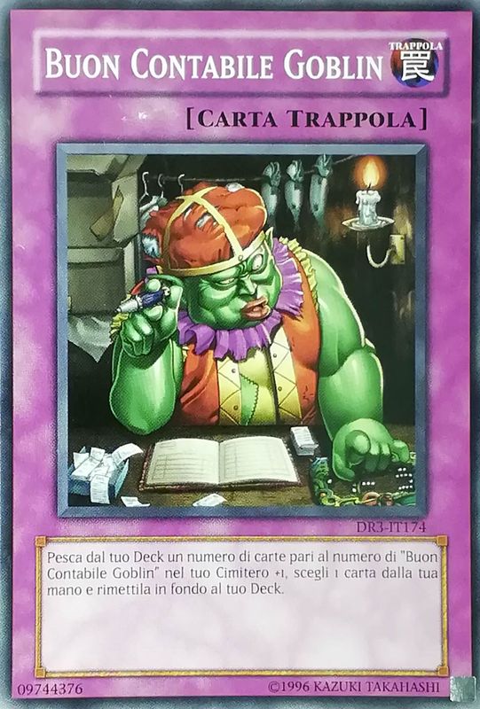 Carta YUGIOH-Buon Contabile Goblin-DR3-IT174-ITA-Good-