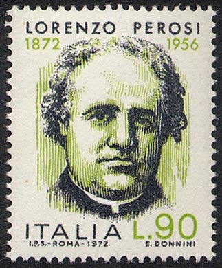 Francobollo Usato Rep. Italiana 1972 CENTENARIO DELLA NASCITA DI LORENZO PEROSI 90 Lire