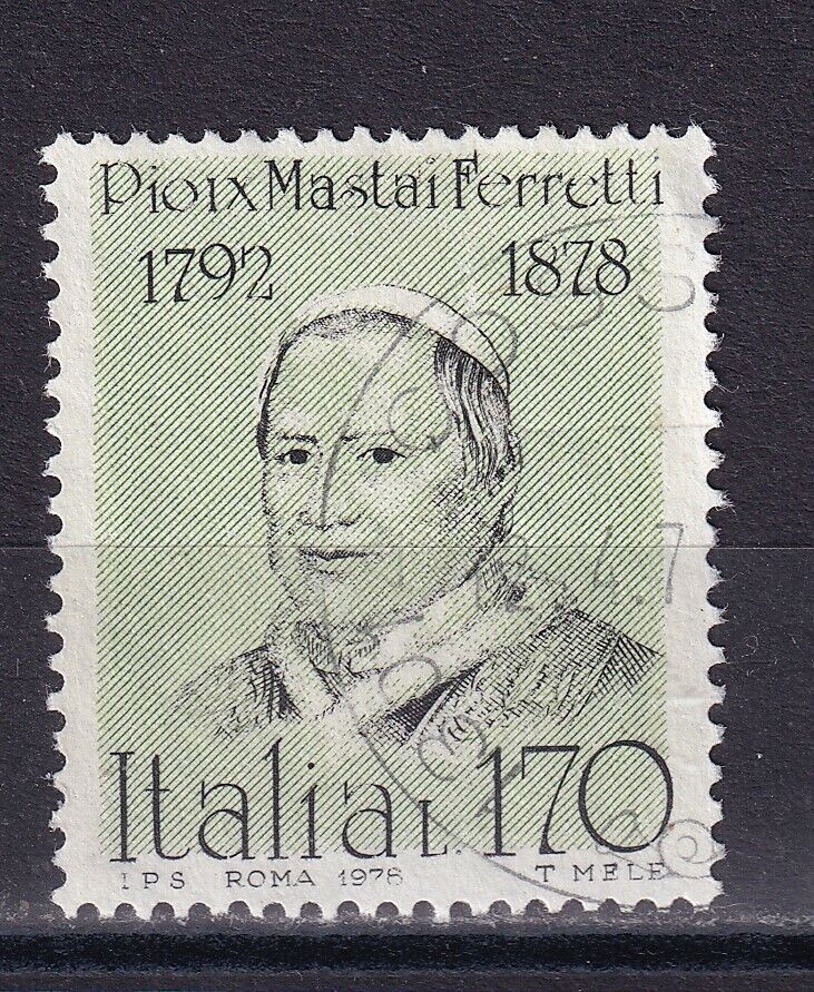 Francobollo Usato Rep. Italiana 1978 UOMINI ILLUSTRI: 6^ EMISSIONE 170 Lire Pio IX Francobollo Usato Rep. Italiana 1978 UOMINI ILLUSTRI: 6^ EMISSIONE 170 Lire Pio IX
