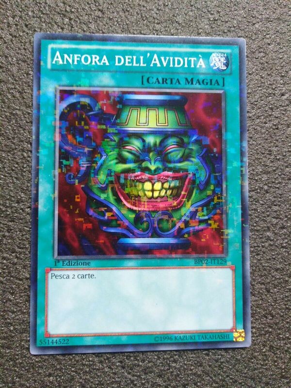 Carta YUGIOH-Anfora dell'Avidità-BP02-IT129-ITA-EX-Mosaic Rare 1.Ed
