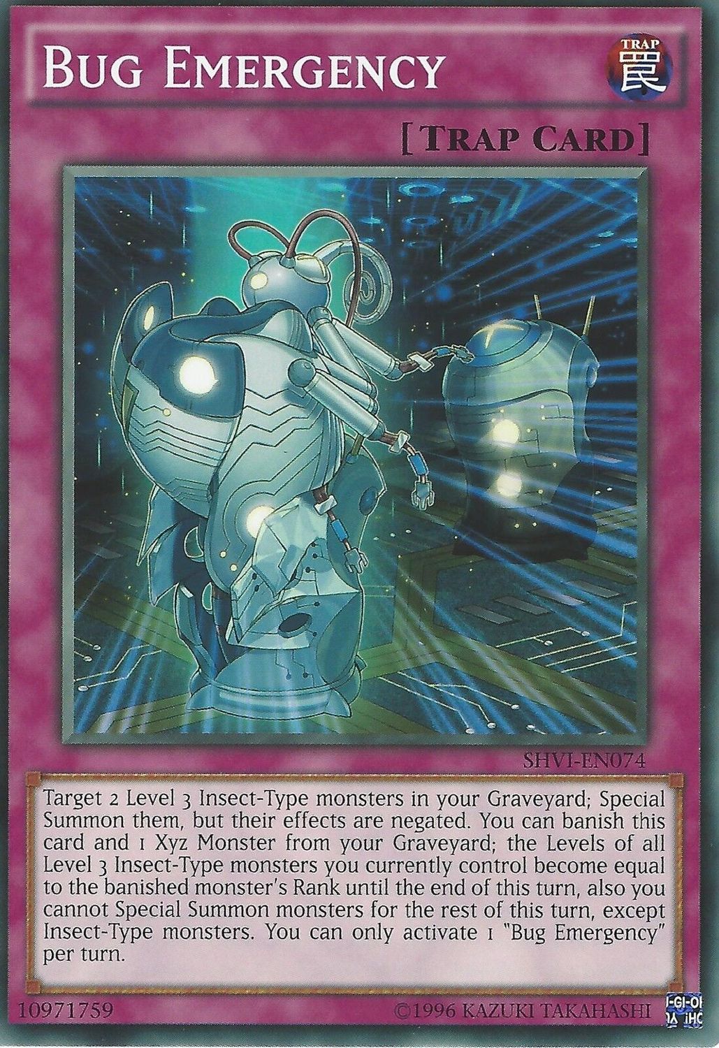 Carta YUGIOH-Emergenza Bug-SHVI-EN074-EN-EX- 1.Ed