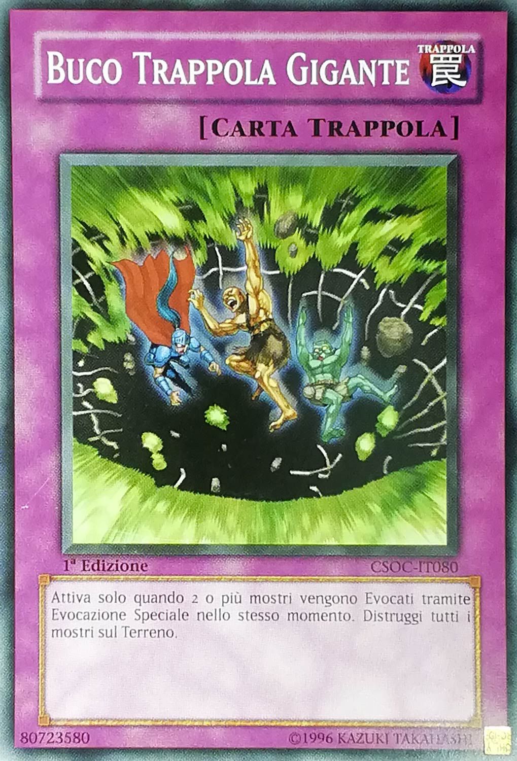 Carta YUGIOH-Buco Trappola Gigante-CSOC-IT080-ITA-Good-