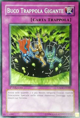 Carta YUGIOH-Buco Trappola Gigante-CSOC-IT080-ITA-Good- Carta YUGIOH-Buco Trappola Gigante-CSOC-IT080-ITA-Good-