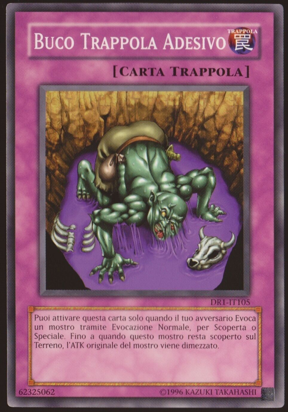 Carta YUGIOH-Buco Trappola Adesivo-DR1-IT105-ITA-Good-