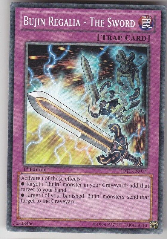 Carta YUGIOH-Bujin Regalia - The Sword -JOTL-EN074-EN-EX- 1.Ed