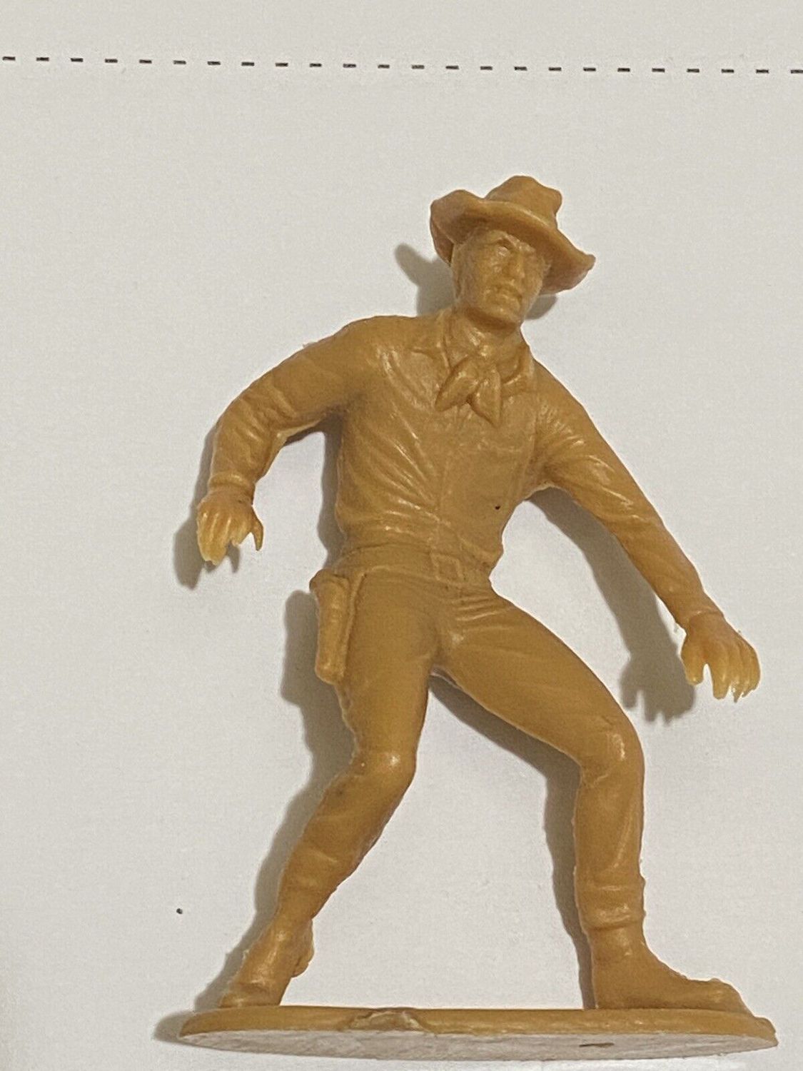 Soldatino Vintage anni 60 western tipo Marx Toys colore marrone chiaro