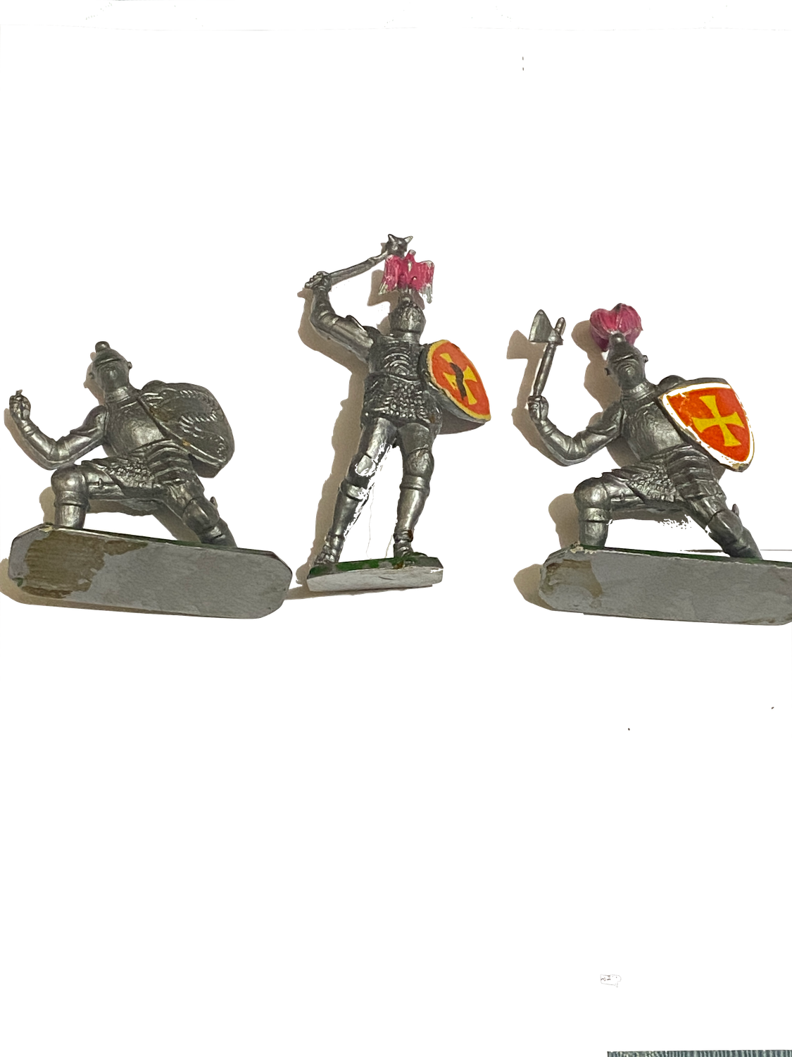 Soldatini Vintage Cavalieri Mediovali  colore argento mini lotto di 3 pezzi