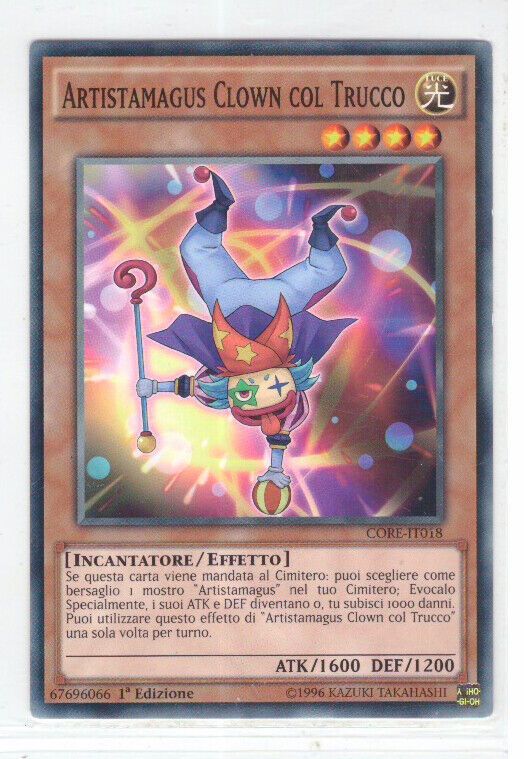 Carta YUGIOH-Artistamagus Clown col Trucco-CORE-IT018-ITA-EX-Common 1.Ed