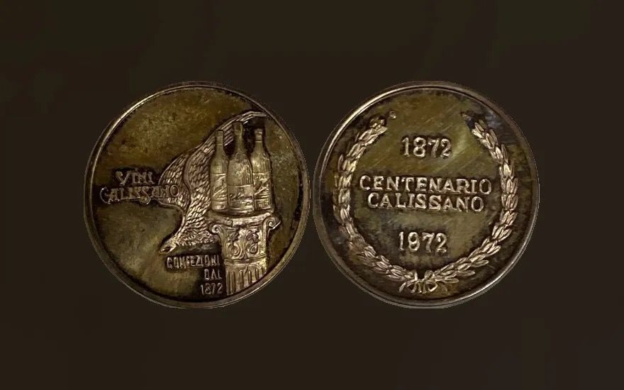 Medaglia Italia 1972 -Centenario vini Calissano in Argento VG - B (bella)