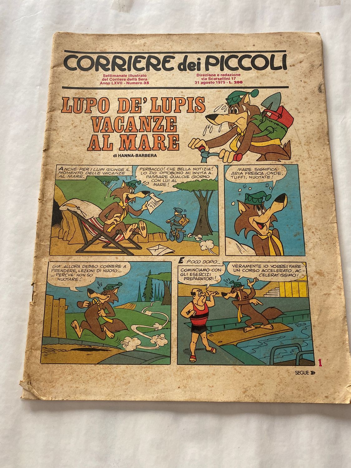 corriere dei piccoli anno LXVII N.35 del 1976