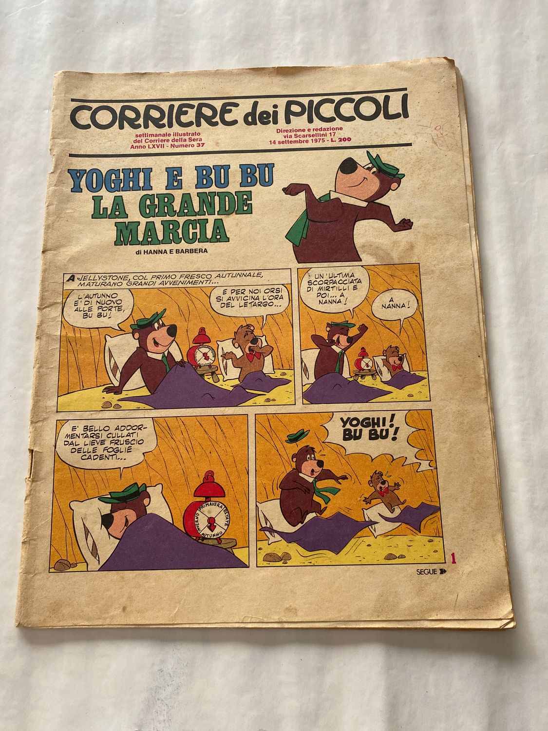 corriere dei piccoli anno LXVII N.37 del 1976