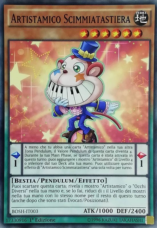 Carta YUGIOH-Artistamico Scimmiatastiera-BOSH-IT003-ITA-EX-Common 1.Ed
