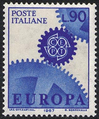 Francobollo Usato Rep. Italiana 1967 EUROPA UNITA: 12^ EMISSIONE 90 Lire