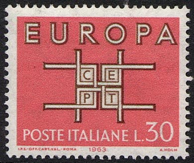 Francobollo Usato Rep. Italiana 1963 EUROPA UNITA: 8^ EMISSIONE 30 Lire Francobollo Usato Rep. Italiana 1963 EUROPA UNITA: 8^ EMISSIONE 30 Lire