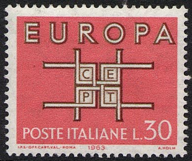 Francobollo Usato Rep. Italiana 1963 EUROPA UNITA: 8^ EMISSIONE 30 Lire