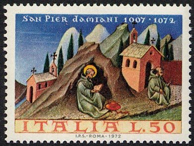 Francobollo Usato Rep. Italiana 1972 9^ CENTENARIO MORTE SAN PIER DAMIANI 50 L