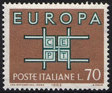 Francobollo Usato Rep. Italiana 1963 EUROPA UNITA: 8^ EMISSIONE 70 L