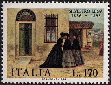 Francobollo Usato Rep. Italiana 1976 150^ ANNIV. NASCITA SILVESTRO LEGA 170 L
