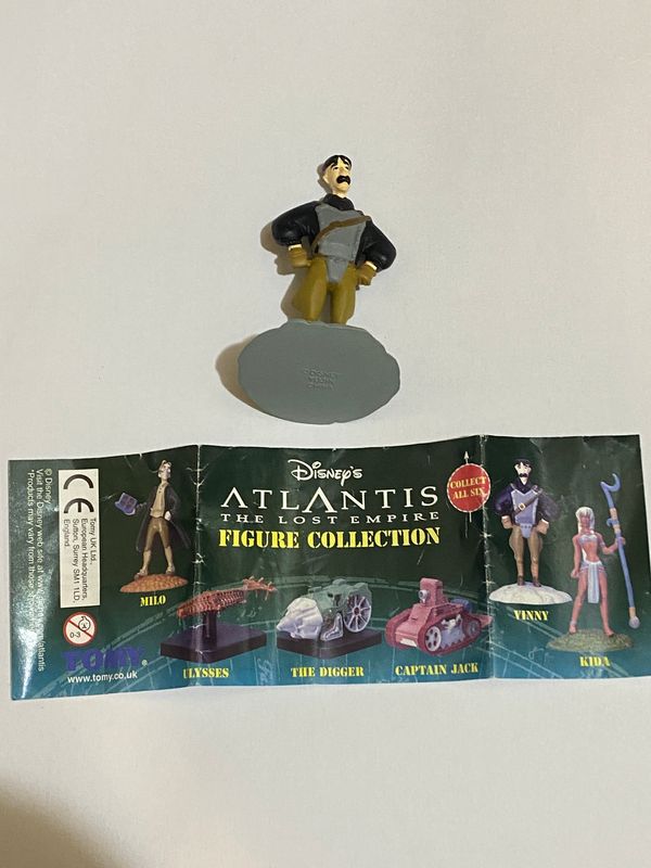 TOMY Atlantide L'impero perduto Disney Vintage Gashapon personaggio Vinny + BPZ