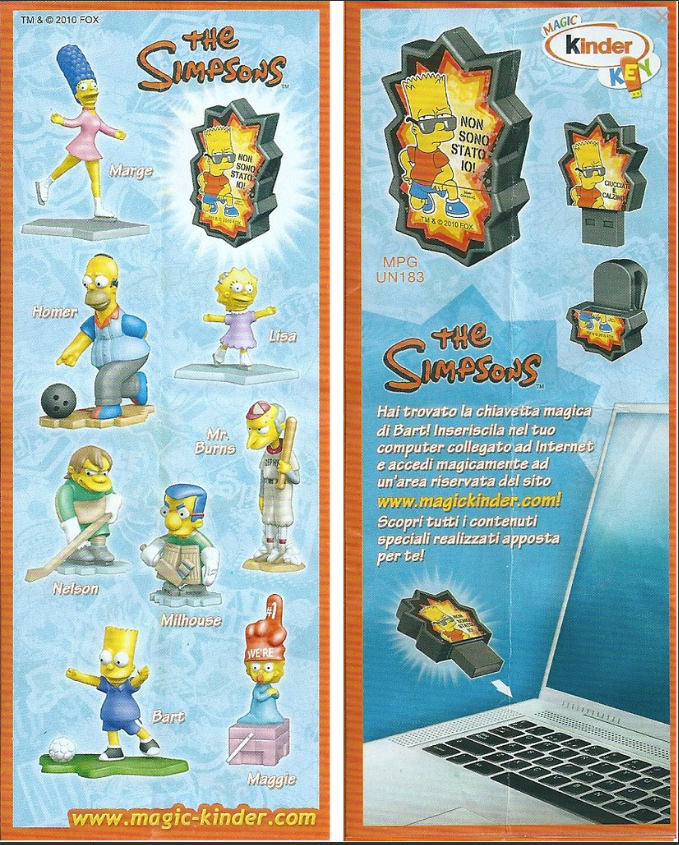 Kinder Cartina UN183 - The Simpsons 2 - Bart Simpson Stick