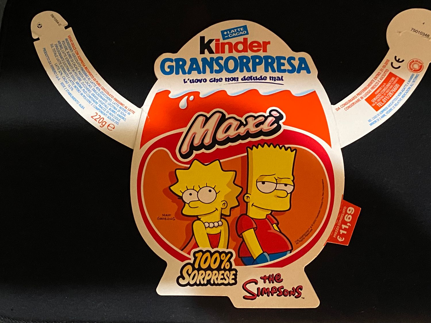 Kinder Gran sorpresa Pasqua 2009 The Simpsons Collarino Uovo (NUOVO)