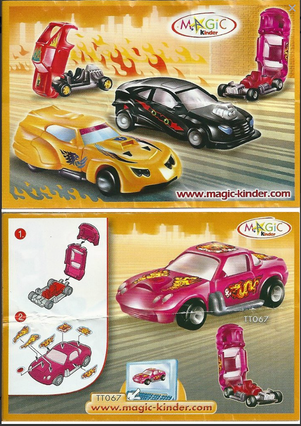 Kinder Cartina TT067 - Car Dragster auto viola