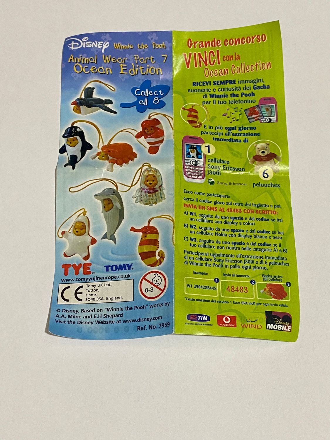 TOMY Cartina  WINNIE THE POOH Disney Animal WEAR 7 Ocean edition