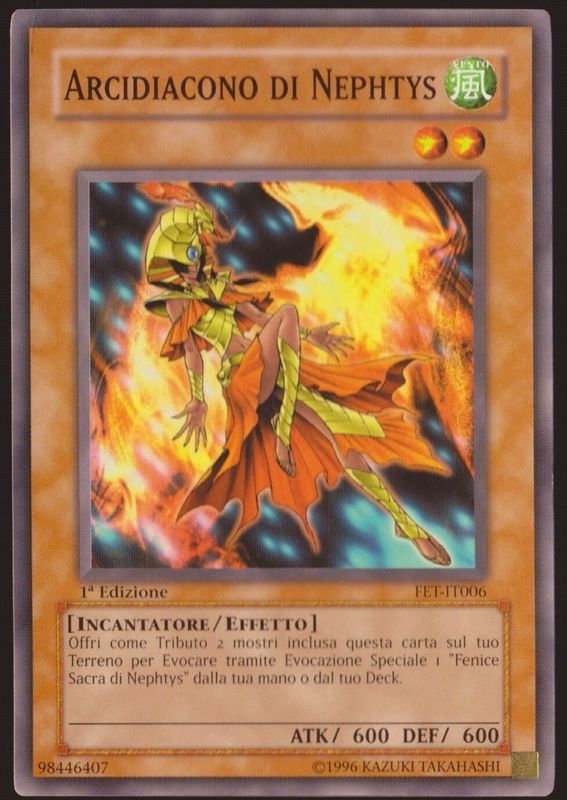 Carta YUGIOH-Arcidiacono di Nephtys-FET-IT006-ITA-LP-Common 1.Ed
