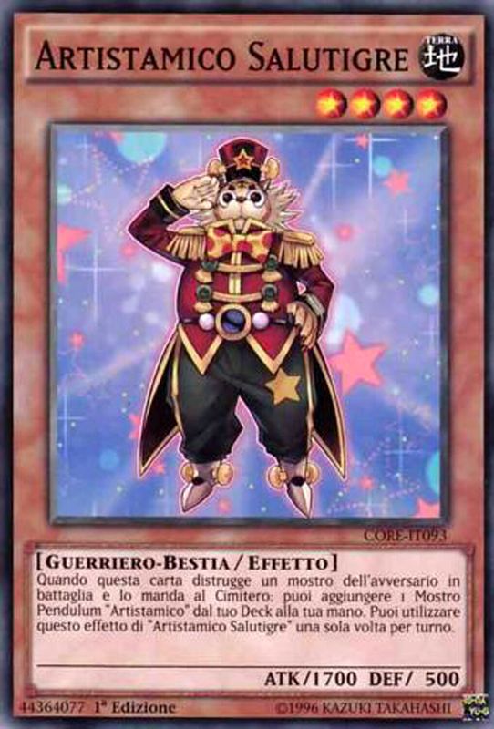 Carta YUGIOH-Artistamico Salutigre-CORE-IT093-ITA-EX-Common 1.Ed