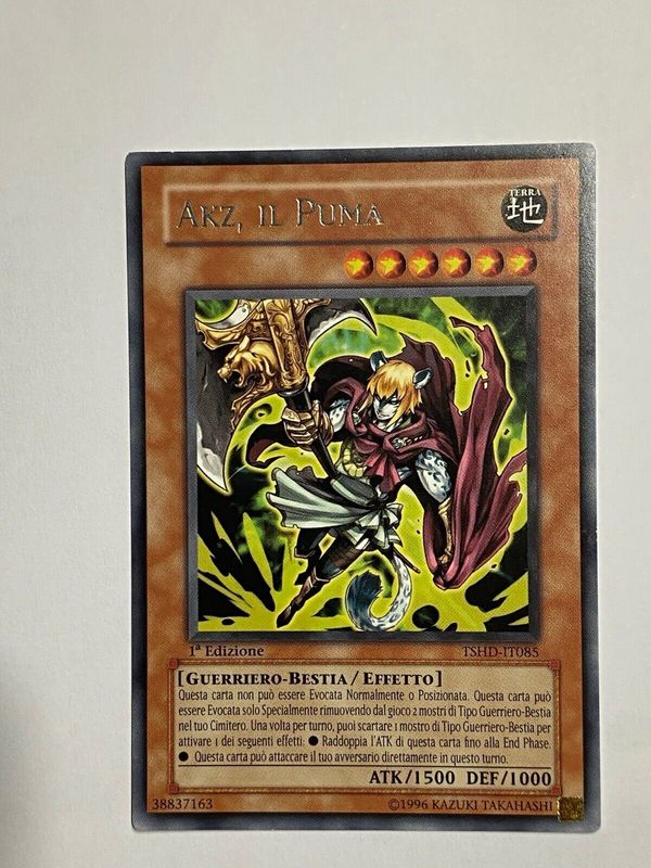 Carta YUGIOH-Akz, il Puma-TSHD-IT085-ITA-EX-Rare 1.Ed