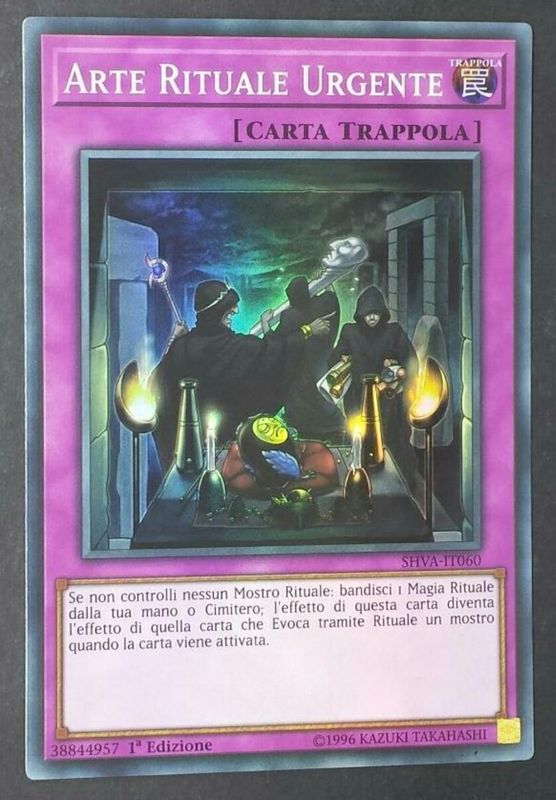 Carta YUGIOH-Arte Rituale Urgente-SHVA-IT060-ITA-NM-Super Rare 1.Ed