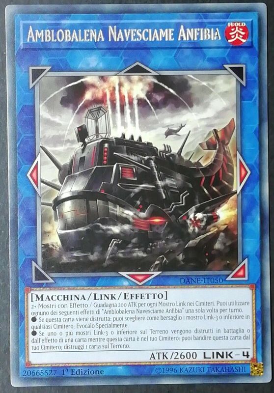 Carta YUGIOH-Amblobalena Navesciame Anfibia (V.1)-DANE-ITA-NM-Rare 1.Ed