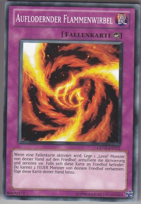 Carta YUGIOH-Auflodernder Flammenwirbel-GENF-DE-EX-Common 1.Ed