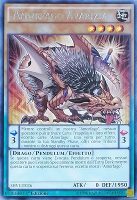 Carta YUGIOH-Amorphage Greed -SHVI-EN026-EN-EX-Rare 1.Ed Carta YUGIOH-Amorphage Greed -SHVI-EN026-EN-EX-Rare 1.Ed