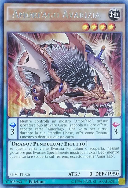 Carta YUGIOH-Amorphage Greed -SHVI-EN026-EN-EX-Rare 1.Ed