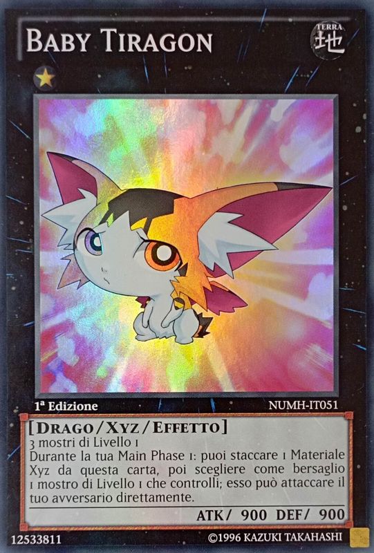Carta YUGIOH-Baby Tiragon-NUMH-IT051-ITA-Good-Super Rare 1.Ed